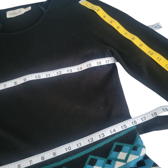 Eliza J Fit & Flare Sweater Dress Coastal Boho Chic Country Western Print LG - Picture 13 of 13